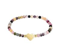 LIEBESKIND Berlin Broken Heart Beads Bracelet - Elegante pulsera de acero inoxidable pulido - 17 cm - resistente al agua y agradable para la piel, Eine Grösse, Metal, Turmalina