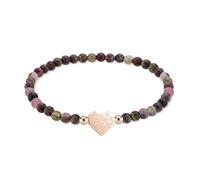 LIEBESKIND Berlin Broken Heart Beads Bracelet - Elegante pulsera de acero inoxidable pulido - multicolor - con cordón ajustable hasta 17 cm - resistente al agua y agradable para la piel