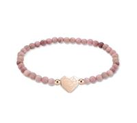 LIEBESKIND Berlin Broken Heart Beads Bracelet - Elegante pulsera de acero inoxidable pulido - rosa - con cordón ajustable hasta 17 cm - resistente al agua y agradable para la piel