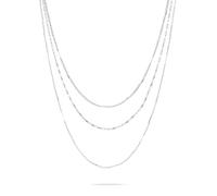 LIEBESKIND Berlin - Collar básico para mujer con aspecto moderno - Filigraner Edelstahlschmuck en plata, oro, oro rosa y negro - Versátil combinable & zeitlos elegant, 58 cm, Acero inoxidable, No es