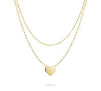 LIEBESKIND Berlin - Elegante collar de acero inoxidable pulido y dorado, ajustable hasta 46 cm, resistente al agua y respetuoso con la piel