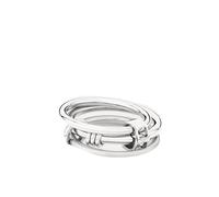 LIEBESKIND Berlin - Juego de anillos para mujer, tres anillos en uno de acero inoxidable, con diferentes posibilidades de uso, fresco, moderno y adecuado para el día a día, Gr.56, Acero inoxidable