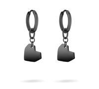 Liebeskind Berlin LJ-1485-E-26 - Pendientes de aro (IP), color negro, 3,0 cm, Acero inoxidable, Sin piedra preciosa