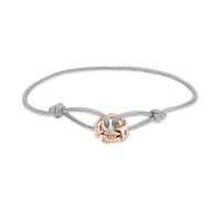 Liebeskind Berlin LJ-1648-B-21 - Pulsera de tela con colgante de acero inoxidable en IP oro rosa, 21 cm, Acero inoxidable, No es una piedra preciosa