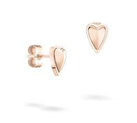 LIEBESKIND Berlin Metal Heart Pendientes - Pendientes de acero inoxidable - IP oro rosa - 0,9 cm - Cierre de ranura, impermeable y respetuoso con la piel