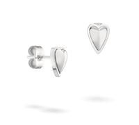 LIEBESKIND Berlin Metal Heart Pendientes - Pendientes de acero inoxidable - Plata - 0,9 cm - Cierre de ranura, resistente al agua y respetuoso con la piel