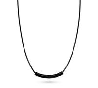 LIEBESKIND Berlin Necklace - Collar de acero inoxidable - IP negro - Cadena de serpiente redonda ajustable hasta 45 cm - resistente al agua y agradable para la piel