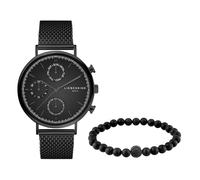 Liebeskind Berlin Set - Reloj multifunción Negro con Esfera Negra y Pulsera a Juego - IP Negro - Acero Inoxidable - Reloj de Pulsera analógico para Mujer con Movimiento de Cuarzo - 38 mm - 5 ATM