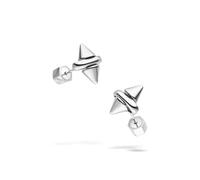 LIEBESKIND Berlin Spikes - Pendientes de acero inoxidable - plata - 1 cm - cierre de ranura, impermeable y delicado con la piel