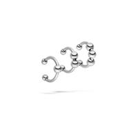 LIEBESKIND Berlin Urban Chic Earcuff Set - Juego de pendientes de acero inoxidable - Plata - 1,4 cm - Impermeable y respetuoso con la piel