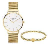 Liebeskind LS-0091-MQB, Juego de reloj y pulsera de cuentas Mujer, Ip Gold