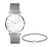 Liebeskind LS-0092-MQB, Juego de reloj y pulsera de abalorios Mujer, Plata
