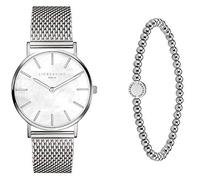Liebeskind LS-0092-MQB, Juego de reloj y pulsera de abalorios Mujer, Plata