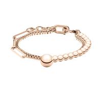 LIEBESKIND Pulsera y cadena para mujer Berlin en uno: moderno look de cadena, con perlas y diferentes funciones, en diferentes fabos, aspecto de capa, elegante y adecuado para el día a día, onesize