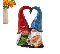 Liebeszwergfigur Aus Kunstharz - Handgefertigtes Skandinavisches Zwergenpaar Mit Herz Hut, Romantische Dekostatue Sammlerobjekt, Wetterfeste Miniatur Verzierung | Rasen Terrasse Hof Außenbereich Gesta