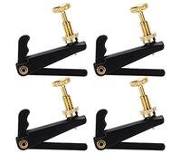 LiebeWH Afinadores Finos para Violín 4 Ajustadores de Cuerdas de Metal con Diseño Anti-doblado Carcasa Negra Tornillos Dorados Piezas de Repuesto para Violines Eléctricos Acústicos 3/4 /