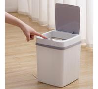 LiebeWH Bote de Basura Inteligente sin Contacto Bote de Basura con Sensor de Movimiento Automático 12 Litros Plástico Apertura Automática Cierre para Oficina Sala de Estar Baño