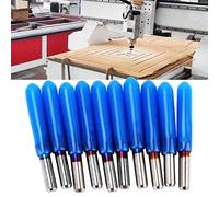 LiebeWH Broca de Grabado de PCB Herramienta de Enrutador CNC de Acero de Tungsteno Vástago de 3,175 Mm 10 Piezas para Tallado de Plástico Acrílico de Madera, Chapado en Azul Longitud de 27 Mm para