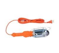 LiebeWH Campana de Luz de Trabajo Portátil E27 con Cable de 16.4 Pies y Pantalla de Acero Inoxidable Ajustable, Reflector Enchufable para Talleres, Garajes y Edificios (Silicon acero