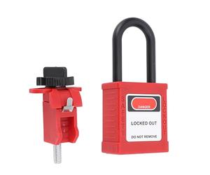 LiebeWH Candado de Bloqueo de Disyuntor en Miniatura, Candado de Seguridad con Etiqueta de Bloqueo de Acero Inoxidable de Nailon, Grillete Aislado, 2 Llaves, para Dispositivos de Válvulas de Equipos