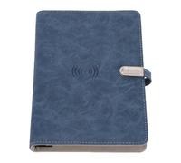 LiebeWH Cuaderno de Carga Inalámbrica con Batería de 8000 MAh, Bloc de Notas de Papel con Rayas Universitarias con Luz LED y Memoria de 16 GB, Carpeta en Espiral de 80 Hojas para Estudiantes, Viajes