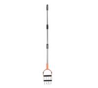 LiebeWH Herramienta de Cultivador de Jardín, Cultivador Manual Ajustable de Acero Inoxidable, Hoja de Desmalezado de Acero Al Manganeso, Aflojador de Suelo Resistente para Resiembra de Césped, (3