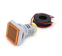 LiebeWH Indicador de Voltaje Actual Medidor de Pantalla de Luz de Señal Cuadrada AD16 22FVA 60 A 500 V CA 0 A 99,9 A Pantalla Dual para Paneles de Control, Gabinetes Eléctricos y Usuarios de Equipos