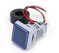 LiebeWH Indicador de Voltaje Actual Medidor de Pantalla de Luz de Señal Cuadrada AD16 22FVA 60 A 500 V CA 0 A 99,9 A Pantalla Dual para Paneles de Control, Gabinetes Eléctricos y Usuarios de Equipos