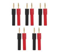 LiebeWH Juego de 5 Adaptadores de Enchufe Banana para Altavoz Enchufes Banana de 2mm Macho a 4mm Hembra Conector Banana Rojo Y Negro para Instrumentos Electrónicos