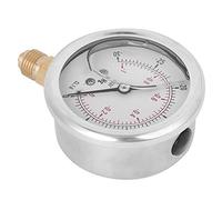 LiebeWH Manómetro Electromecánico, Manómetro de Vacío de Aceite, Esfera Llena Radial, Montaje de Acero Inoxidable, Conexión de Precisión de Latón, Compresor Hidráulico, Calibre de Escala Transparente,