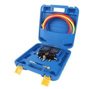 LiebeWH Medidor Digital de Colector de CA, Material ABS, Medición Precisa, Válvula de Bola Eficiente, Gancho Plegable para Técnicos de HVAC, Rango de Presión 0-720 Psi