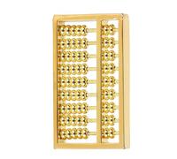 LiebeWH Mini ábaco de Latón, Herramienta de Conteo de Calculadora China de Estilo Vintage, Decoración de Mano de 9 Bloques de Latón, 4,5 X 0,5 X 2, Cm para Exhibición de Escritorio de Colección para
