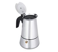 LiebeWH Moka de Acero Inoxidable, Exprés, para Estufa de Estilo Italiano, Portátil Antiescaldaduras con Fondo Ancho para Acampar, Uso Doméstico, 100ml, 200ml, 300ml, 450ml (450ML)
