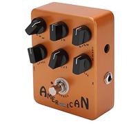 LiebeWH Pedal Simulador de Altavoz y Gabinete para Guitarra Eléctrica, Efectos de Amplificador con 6 Perillas Ajustables (Bajo, Medio, Alto, Nivel, Voz, Drive), Carcasa de Metal Dorada