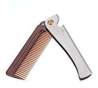LiebeWH Peine para Barba Peine de Dientes Redondos Plegable Antiestático Portátil de Acero Inoxidable para Cabello y Barba, Regalo Ideal para Amigos, Padre y Colegas - Forma de Cabeza de Aceite