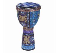 LiebeWH Tambor de Mano Africano de 8 Pulgadas, Tela con Patrón Tradicional, Cuerpo de Resina ABS Ligero y Resistente, Pie Suave, Resistente a los Golpes con Fibra de Carbono de PVC para Amantes de (4)
