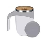 LiebeWH Taza de café con Agitación Automática Taza Mezcladora Eléctrica de Acero Inoxidable 304 380ML Diseño Magnético Automático con Tapa para Viajes en Casa Oficina Mezcla Fácil de Bebidas (WHITE)