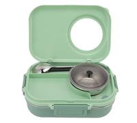 LiebeWH Térmica con Diseño de 3 Rejillas, Caja de Acero Inoxidable a Prueba de Fugas para Adultos y Niños de 1100ml (GREEN)