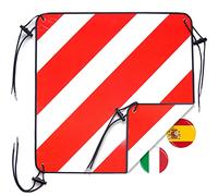 LIEBFIT Cartel reflectante 2 en 1 de aluminio, Placa Señalizacion Portabicis, con 4 correas tensoras para portabicicletas trasero, autocaravana, 50 x 50 cm