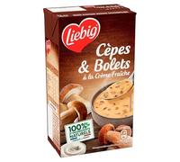 LIEBIG Delice Cremoso con cepas y bolets - Sopa de champiñones de París - Concentrado de Sabores Forestales - Paquete de 6 cajas - Lote de 4