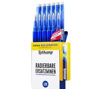 LIEBKAMP Recambio Boli Borrable Azul 0,7mm [12 Uds] Compatibles con Pilot FriXion Ball & Clicker & Eberhard Faber - Recambios Boligrafos Borrables