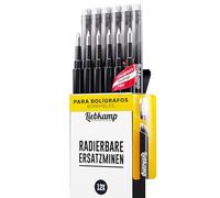 LIEBKAMP Recambio Boli Borrable Negro 0,7mm [12 Uds] Compatibles con Pilot FriXion Ball & Clicker & Eberhard Faber - Recambios Boligrafos Borrables
