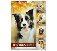 Lieblingshunde (Wandkalender 2026 DIN A4 hoch), CALVENDO Monatskalender: Die besten Freunde des Menschen in Aquarell