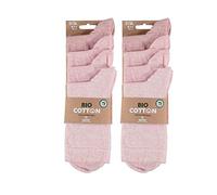 Lieblingsstrumpf24 8 pares de calcetines de algodón orgánico sin costuras para niños y niñas, calcetines básicos Öko-Tex Standard 100, Multi Pink, 23-26