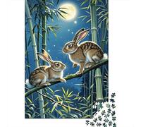 Liebre Belga Bambú a la Luz de la Luna Puzzle 1000 Piezas Impresión De Alta Definición, Puzzle De Madera, para Adultos Y Niños 14+, Rompecabezas Juego Educativo, Regalos Originales 1000pcs (75x50cm)