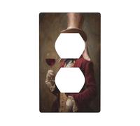 Liebre vestida con elegante atuendo victoriano cubierta de enchufe cubierta de interruptor de luz decorativa 1 banda placa de pared para cocina cuarto de baño tamaño 7 x 11,4 cm