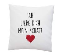 Liebtastisch 'Amor Almohada con Mensaje Ich Liebe Dich Mein Schatz - Cojín de móvil - - Cojín de decoración - Blanco 40 cm x 40 cm - Amor - del Tesoro - Relación De