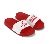 LIEBTASTISCH Chanclas de baño con texto en alemán "Aus dem Weg ich muss zum Aufguss - Funny Sauna-Schuhe mit Motiv - Saunalatschen für Männer & Frauen - Geschenk für Saunagänger, rojo, 46 EU