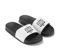 LIEBTASTISCH Chanclas de baño con texto en alemán "Nur aufgießen langt langt nicht du musst schon müdeln - Funny Saunalatschen für Männer & Frauen - Geschenk für Saunameister & Aufgussfans, Negro