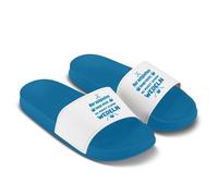 LIEBTASTISCH Chanclas de baño con texto en alemán "Nur aufgießen langt langt nicht du musst schon müdeln - Funny Saunalatschen für Männer & Frauen - Geschenk für Saunameister & Aufgussfans, azul real